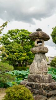 Zen Stone Lantern Spiritual Mindfulness and Grounding Energy Wallpaper
