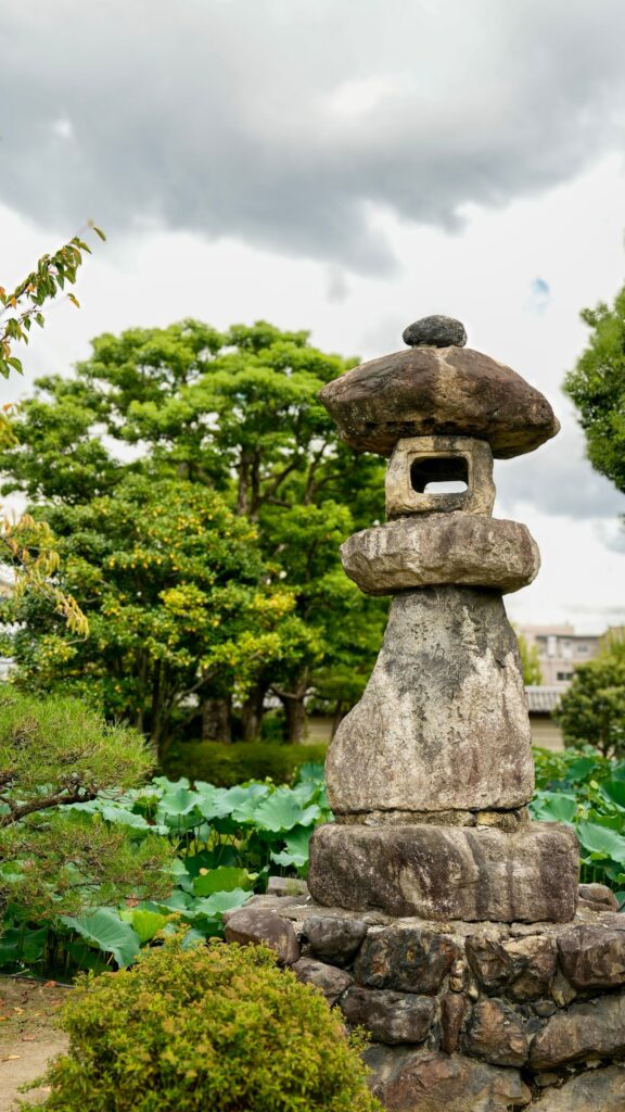 Zen Stone Lantern Spiritual Mindfulness and Grounding Energy Wallpaper