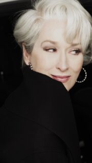 Meryl Streep Elegant Portrait Mobile Wallpaper | High Resolution HD Background