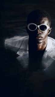 Cool Stylish Man in White Sunglasses Artistic Portrait Mobile Wallpaper