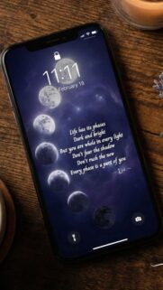 Moon Phases Spiritual Energy Aesthetic Quote for Phone Wallpaper