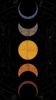 Mystical Moon Phases and Sacred Geometry Celestial Aesthetic Wallpaper