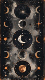 Mystical Moon Phases and Celestial Energy Spiritual Wallpaper