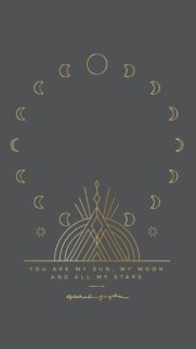 Minimalist Moon Phase and Celestial Sacred Geometry iPhone Wallpaper