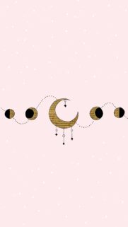 Minimalist Golden Moon Phase Aesthetic for Spiritual Manifestation Wallpaper