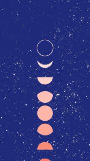 Minimalist Lunar Cycle Phases Spiritual Energy Phone Wallpaper