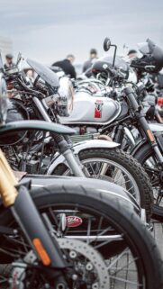Stunning Lineup of Classic Triumph Motorcycles Mobile Wallpaper