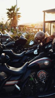 Harley Davidson Motorcycles at Golden Hour Phone Wallpaper