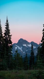 Stunning Pink Sunset Over Jagged Mountain Peak Mobile Wallpaper