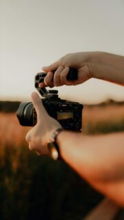 Cinematic Filmmaker Handheld Camera Sunset Aesthetic Wallpaper