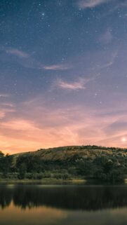 Serene Enchanted Rock Night Sky Reflection Mobile Wallpaper