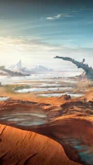 Breathtaking Oasis Mobile Wallpaper: Serene Desert Paradise High Quality Background