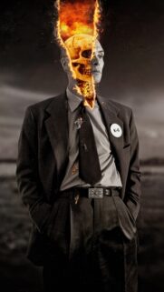 Oppenheimer Movie Cinematic Portrait Mobile Wallpaper – High Quality 4K Background