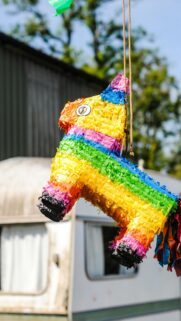 Vibrant Rainbow Donkey Pinata Party Festive Mobile Wallpaper
