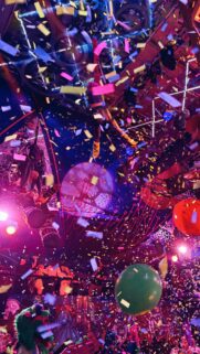 Festive Nightclub Party Confetti Explosion Vertical Mobile Wallpaper