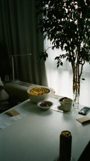 Cozy Living Room Afternoon Snack Table Aesthetic Wallpaper