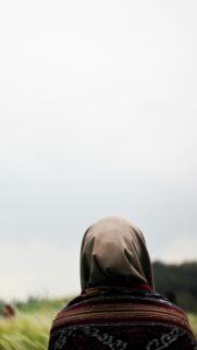 Woman Wearing Traditional Headscarf in Nature Aesthetic Mobile Wallpaper