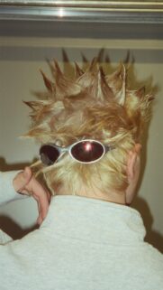 Edgy Spiky Blonde Hair Aesthetic Sunglasses Phone Wallpaper