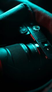 Neon Cinematic Sony Camera Close-Up Photography Phone Wallpaper