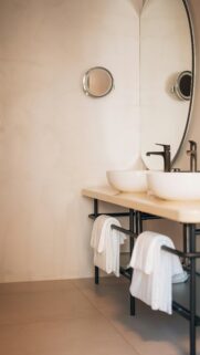 Modern Minimalist Hotel Bathroom Sink Aesthetic Phone Wallpaper