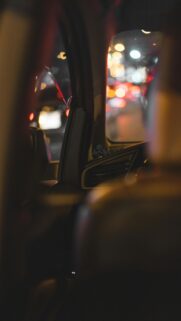 Night Drive Car Interior Blurred City Lights Aesthetic Wallpaper
