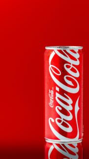 Cold Coca-Cola Can With Water Droplets Red Minimalist Mobile Wallpaper