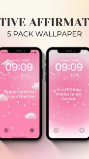 Positive Affirmation Aesthetic Manifestation Vision Board Phone Wallpaper