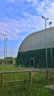 Minimalist Outdoor Sports Dome and Blue Sky Mobile Wallpaper