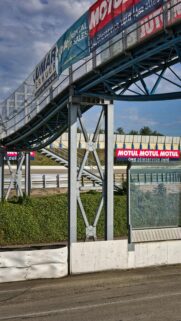Industrial Racing Footbridge Overpass Circuit Scene Wallpaper
