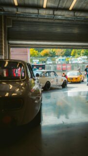 Vintage Alfa Romeo Race Cars Pit Lane 4K Phone Wallpaper