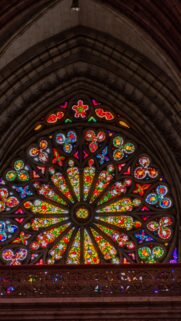 Sacred Geometry Rose Window Stained Glass Spiritual Energy Wallpaper