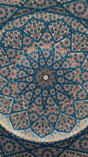 Intricate Blue Islamic Geometric Sacred Geometry Pattern Wallpaper