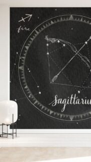 Sagittarius Zodiac Constellation and Fire Element Aesthetic Wallpaper