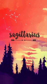 Sagittarius Constellation Sunset Aesthetic Zodiac Art Phone Wallpaper