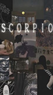 Dark Aesthetic Scorpio Zodiac Sign Vision Board Desktop Wallpaper