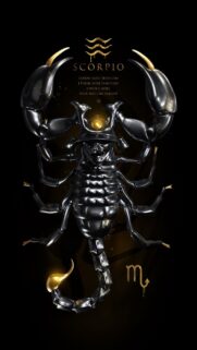 Samurai Scorpio Zodiac Warrior Aesthetic 4K Phone Wallpaper