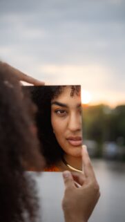 Self Love and Manifestation Mirror Reflection Spiritual Phone Wallpaper