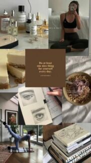 Aesthetic Self Love and Abundance Manifestation Vision Board Wallpaper