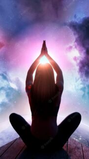 Cosmic Meditation and Spiritual Awakening Manifestation Wallpaper