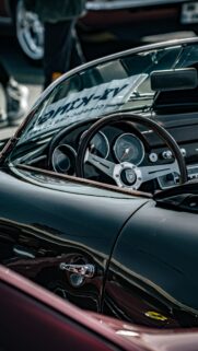 Vintage Porsche 356 Speedster Interior Close Up Mobile Wallpaper