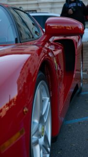 Red Ferrari Enzo Supercar Side Profile Close Up Mobile Wallpaper