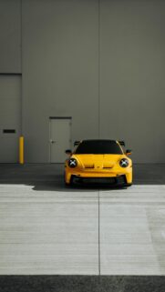 Vibrant Yellow Porsche 911 Sports Car High Resolution Phone Wallpaper