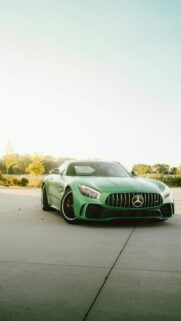 Matte Green Mercedes AMG GT R Supercar Mobile Wallpaper