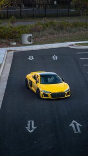 Stunning Yellow Audi R8 Supercar High-Resolution Phone Wallpaper