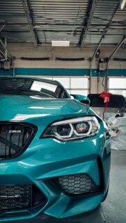 Teal BMW M2 Competition Sports Car Front View Mobile Wallpaper