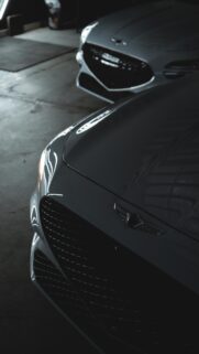 Sleek Genesis Luxury Sports Car Front Close-up 4K Mobile Wallpaper