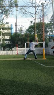 Action Cricket Shot on Artificial Turf Sports Mobile Wallpaper