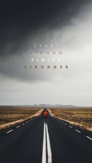 Start Strong Finish Stronger Motivational Success Vision Board Wallpaper
