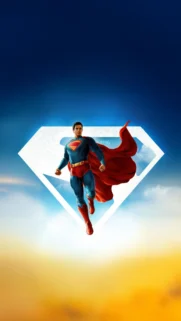 Superman HD Mobile Wallpaper: Iconic Man of Steel Flying Pose for Phone Background