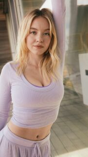 Sydney Sweeney Stunning Portrait Mobile Wallpaper – High Quality 4K Background